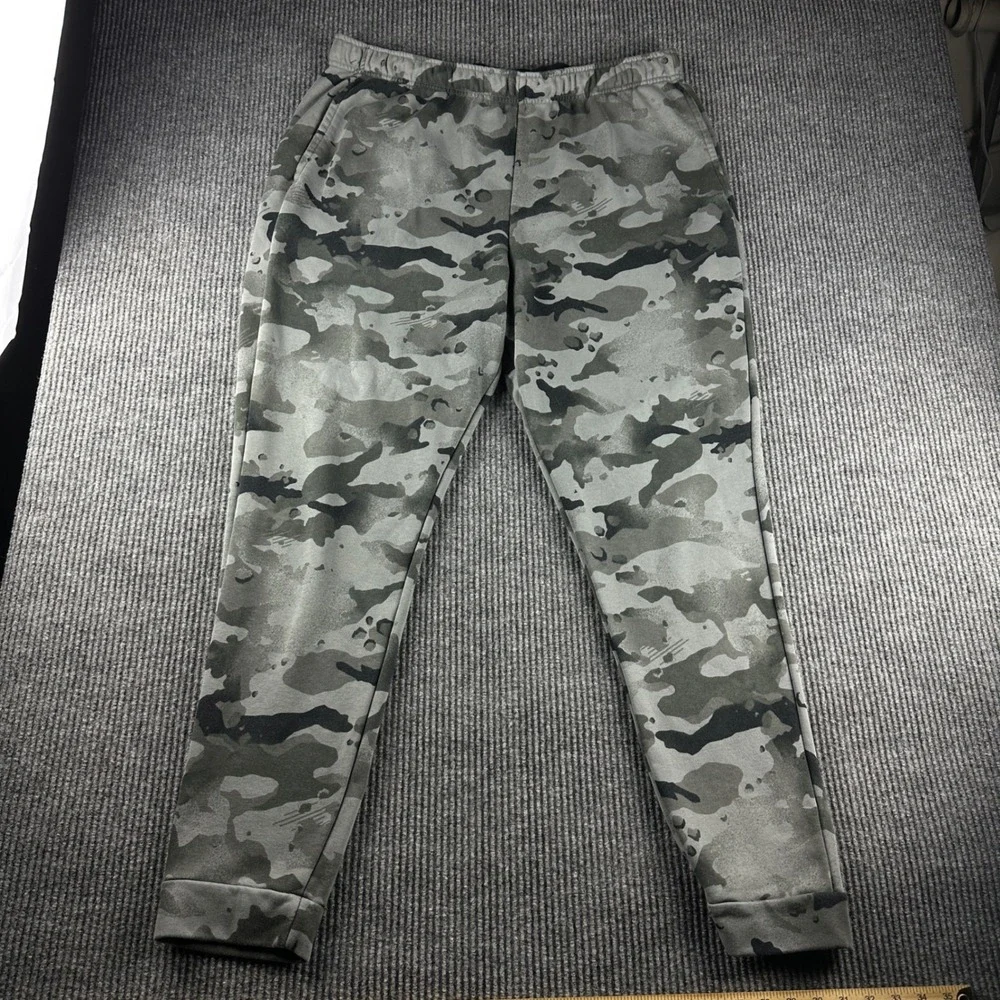 Nike Dri-FIT Camo Joggers Mens 3XL Tall Grey Black Sweatpants CU6200-010
